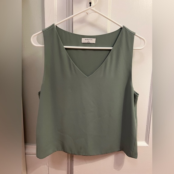 Aritzia Babaton sage green tank blouse - Picture 1 of 3
